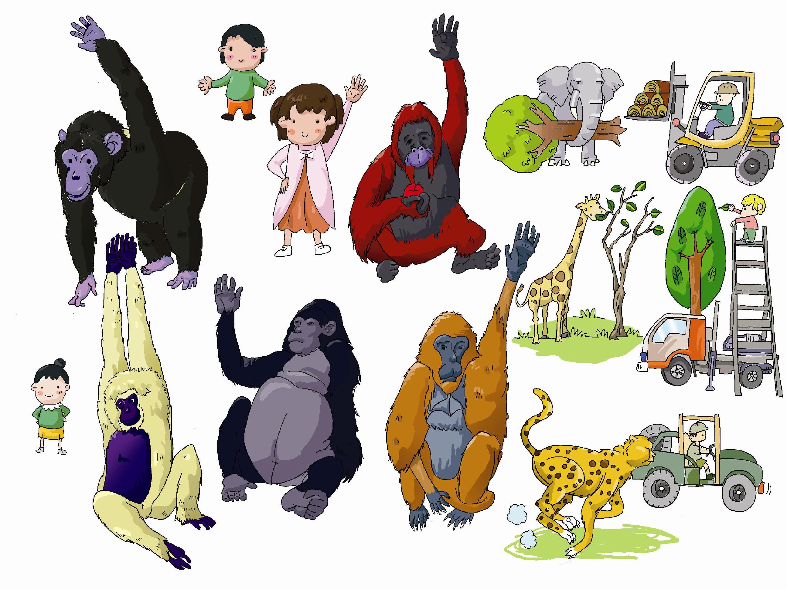 과학학습지 삽화 동물 캐릭터